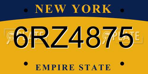 6RZ4875 New York License Plate