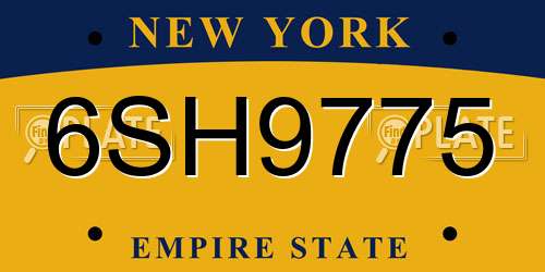 6SH9775 New York License Plate