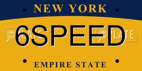6SPEED New York License Plate