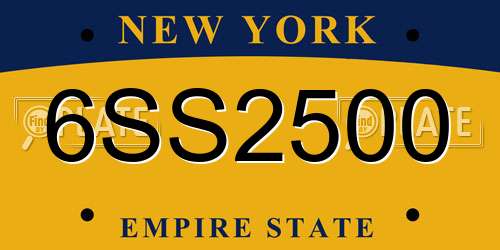 6SS2500 New York License Plate