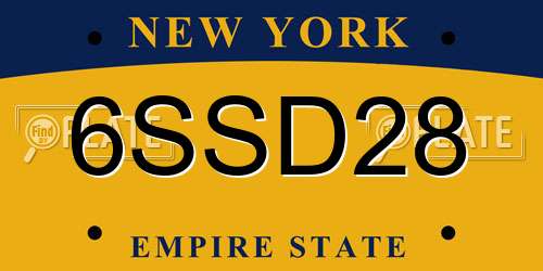 6SSD28 New York License Plate