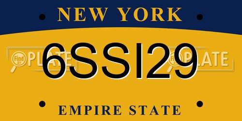 6SSI29 New York License Plate