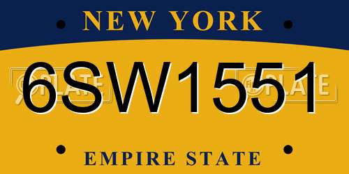 6SW1551 New York License Plate