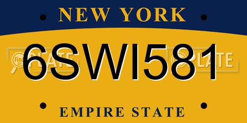 6SWI581 New York License Plate