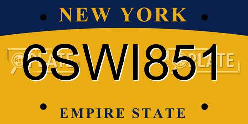 6SWI851 New York License Plate