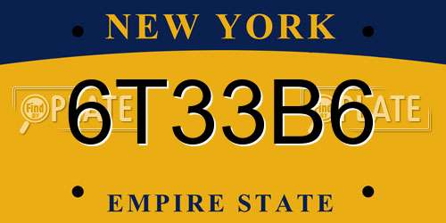 6T33B6 New York License Plate