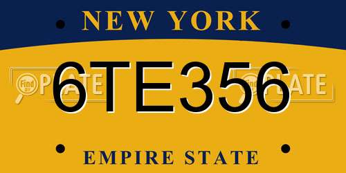6TE356 New York License Plate