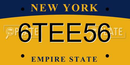 6TEE56 New York License Plate