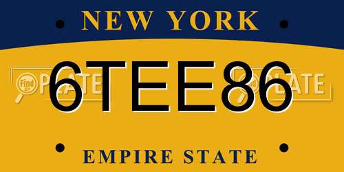 6TEE86 New York License Plate