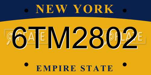 6TM2802 New York License Plate