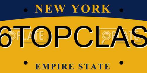 6TOPCLAS New York License Plate