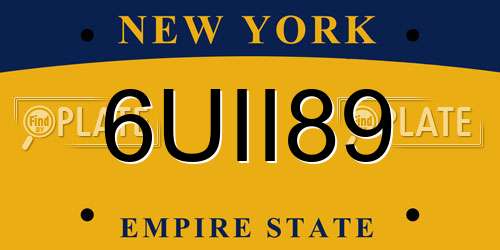 6UII89 New York License Plate