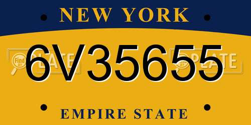 6V35655 New York License Plate