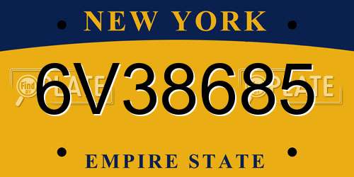 6V38685 New York License Plate