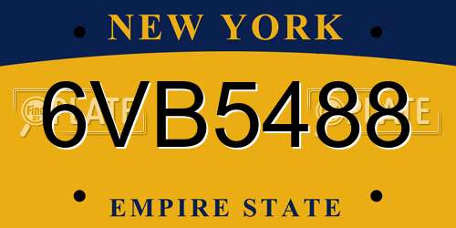 6VB5488 New York License Plate