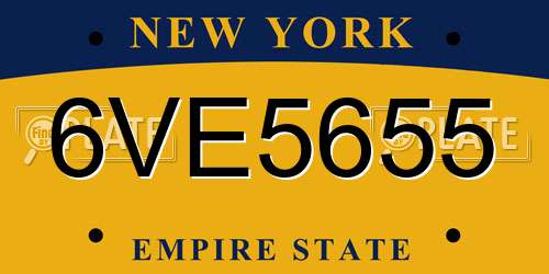 6VE5655 New York License Plate