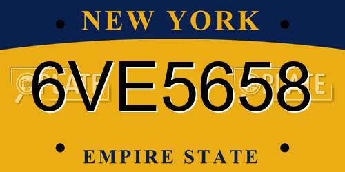 6VE5658 New York License Plate