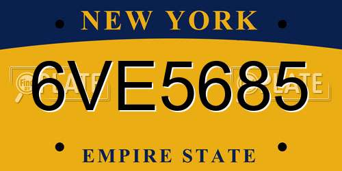 6VE5685 New York License Plate