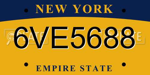 6VE5688 New York License Plate