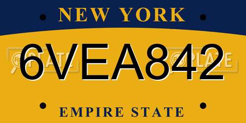 6VEA842 New York License Plate