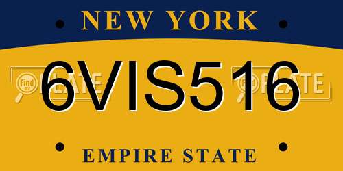 6VIS516 New York License Plate