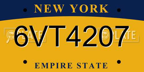 6VT4207 New York License Plate