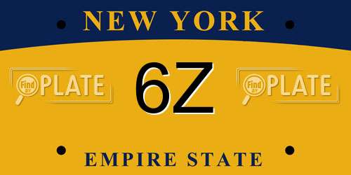 6Z New York License Plate