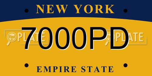 7000PD New York License Plate