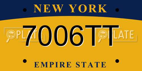 7006TT New York License Plate