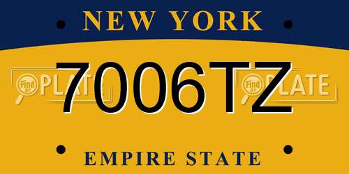 7006TZ New York License Plate