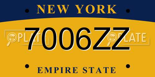 7006ZZ New York License Plate