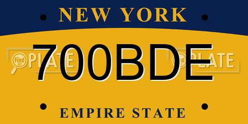 700BDE New York License Plate