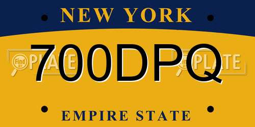 700DPQ New York License Plate