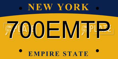 700EMTP New York License Plate