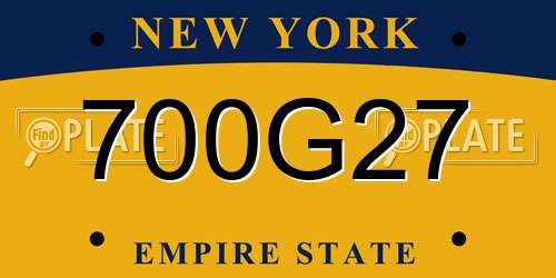 700G27 New York License Plate