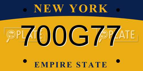 700G77 New York License Plate