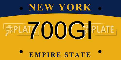 700GI New York License Plate