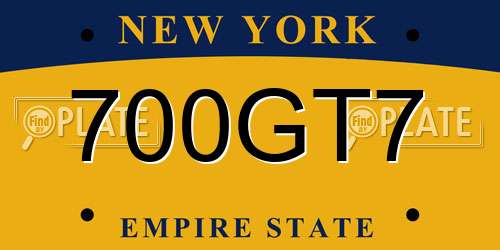 700GT7 New York License Plate