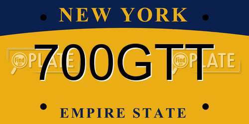 700GTT New York License Plate