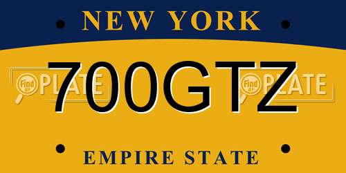 700GTZ New York License Plate