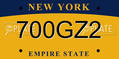 700GZ2 New York License Plate