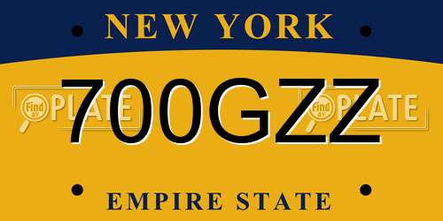 700GZZ New York License Plate