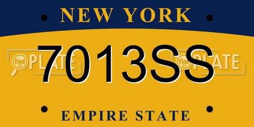7013SS New York License Plate