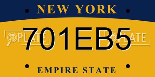 701EB5 New York License Plate