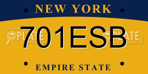 701ESB New York License Plate