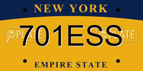 701ESS New York License Plate