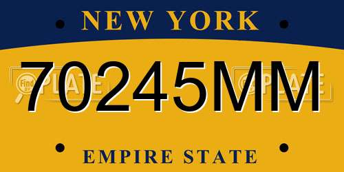 70245MM New York License Plate