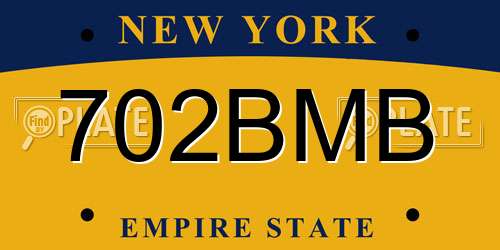 702BMB New York License Plate