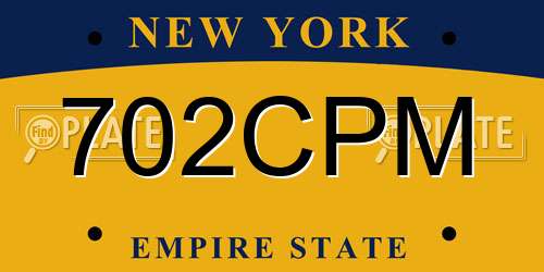 702CPM New York License Plate
