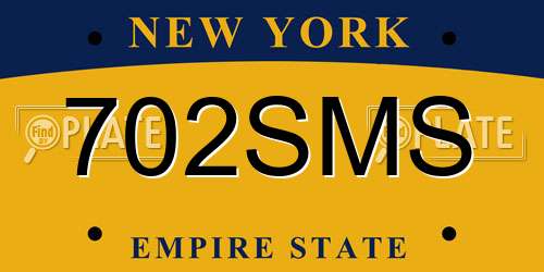 702SMS New York License Plate